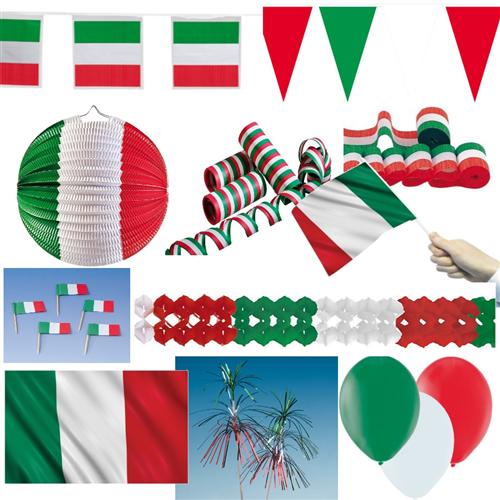 ITALIEN DEKO Party Set grün weiss rot italienische Dekoration Tischdeko