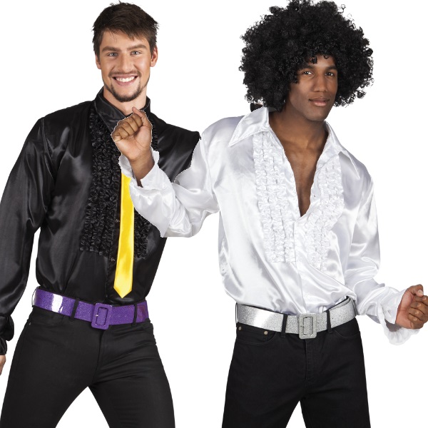 70er Jahre Satin-Rüschenhemd Herren Gelb XL 54/56 – Retro Discohemd Für Karneval & Mottoparty