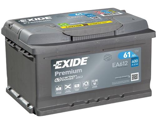Autobatterie Exide EA 612 Carbon Boost 12V 61Ah 600A