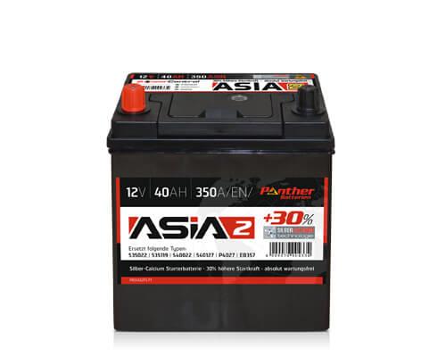 Autobatterie Panther ASIA +30% 02 12V 40A 350A - Pluspol links