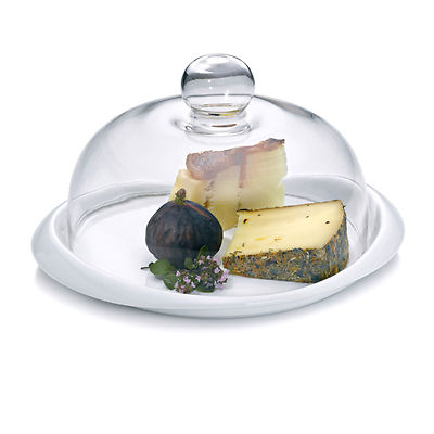 Käseglocke Petit aus Glas und Porzellan groß