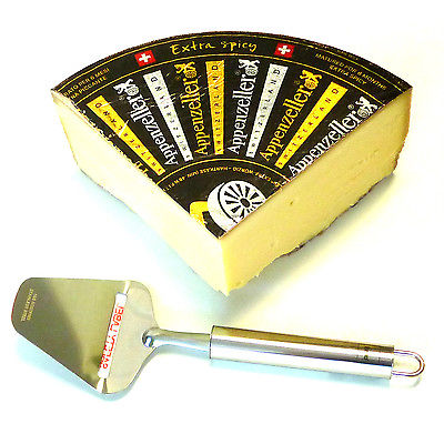 Appenzeller Extra 1 kg würzig Schweizer Käse gereift und Edelstahl Käsehobel
