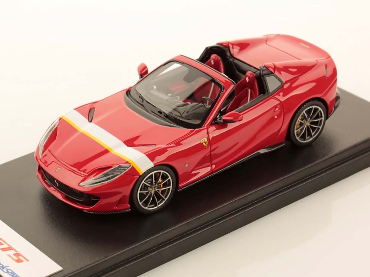 Looksmart Ferrari 812 GTS 2019 Rosso Corsa with White/Yellow Livery Scale 1:43 LS516K