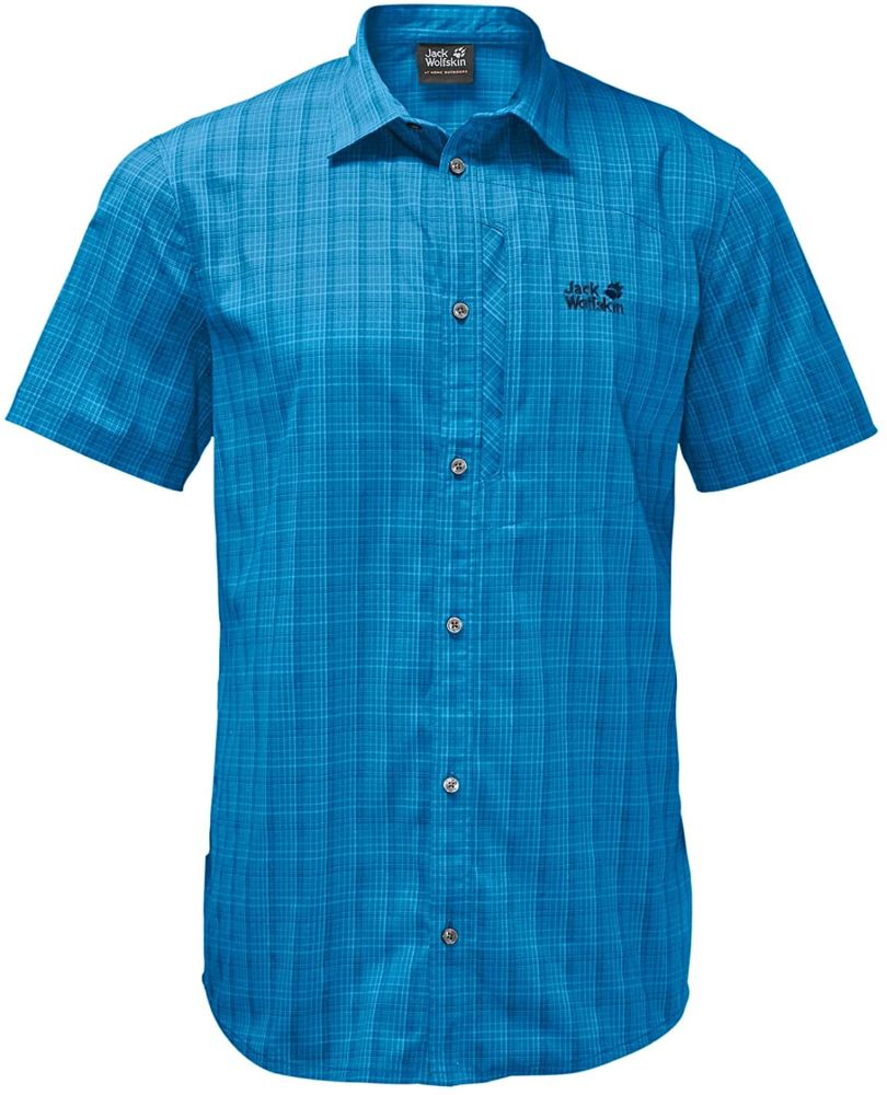 Jack Wolfskin Rays Stretch Vent Shirt Men 1401552 blue pacific checks