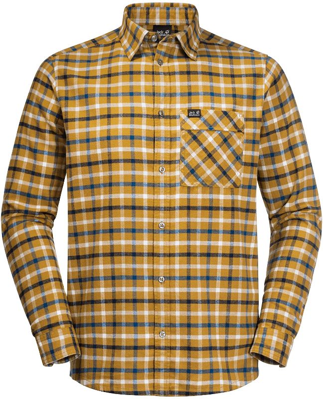 Jack Wolfskin Fraser Island Shirt Herren Hemd golden amber checks