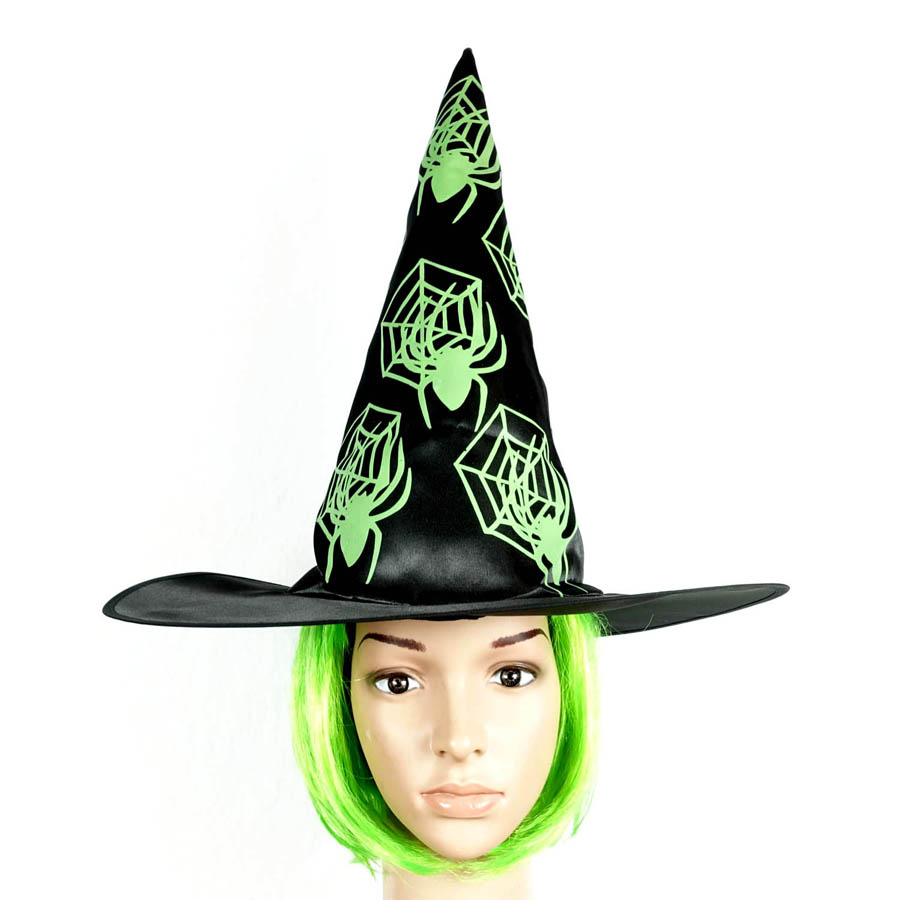 DAMEN HEXE HUT Halloween Karneval Spitzhut Spinnennetz Spinne Kostüm Party Deko - Bild 4 von 4