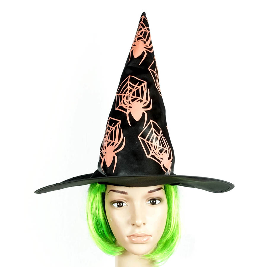 DAMEN HEXE HUT Halloween Karneval Spitzhut Spinnennetz Spinne Kostüm Party Deko - Bild 3 von 4