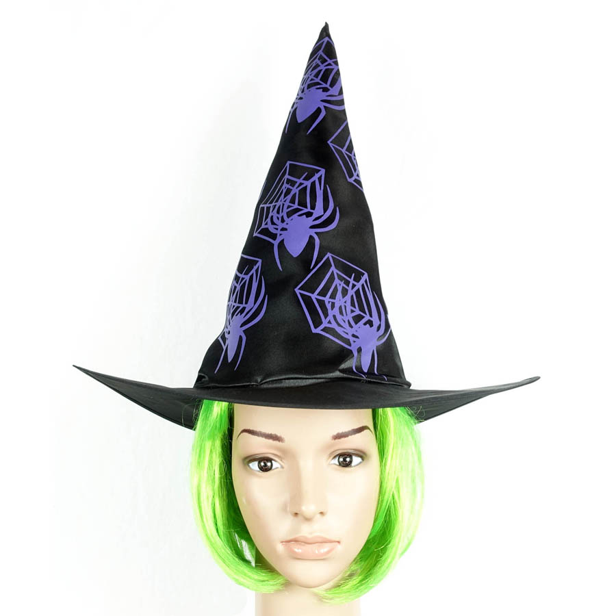 DAMEN HEXE HUT Halloween Karneval Spitzhut Spinnennetz Spinne Kostüm Party Deko - Bild 2 von 4