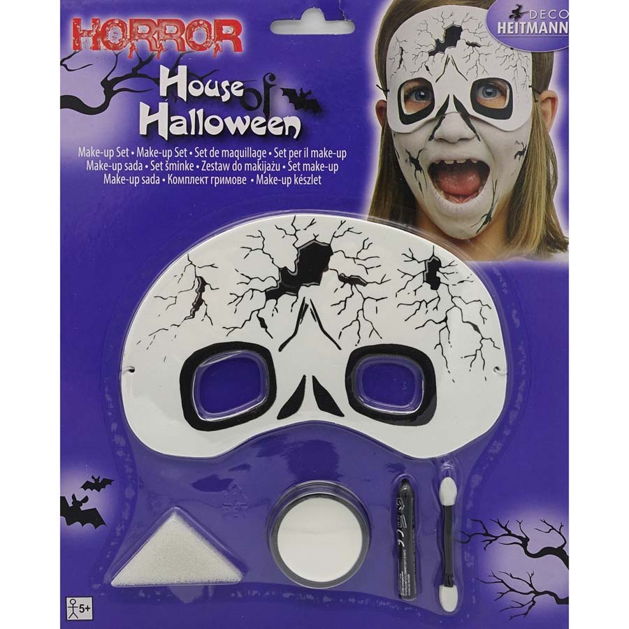 NET TOYS Halloween Schminke Skelett-Make-up – Gruselig & Einfach Aufzutragen