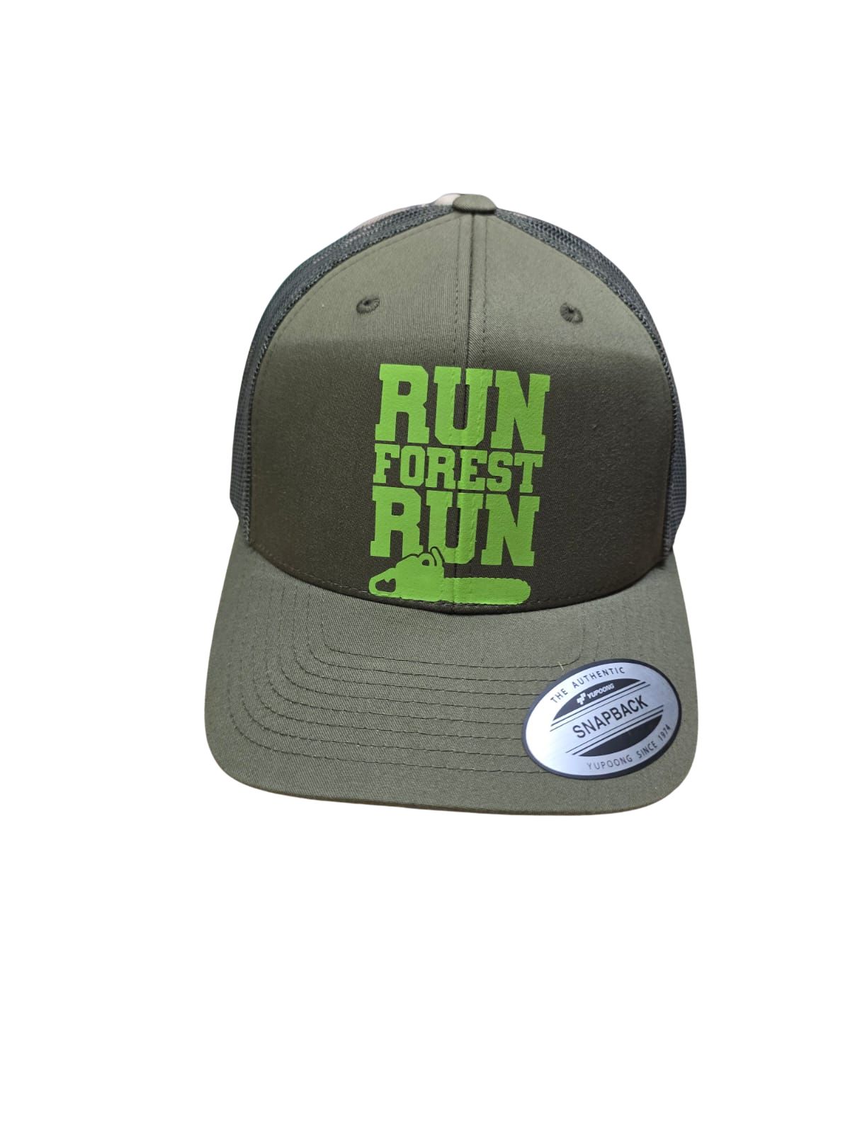 Flex fit Retro Trucker Cap verschiedene Farben und Modelle (Motorsäge) Olive Run Forest Run
