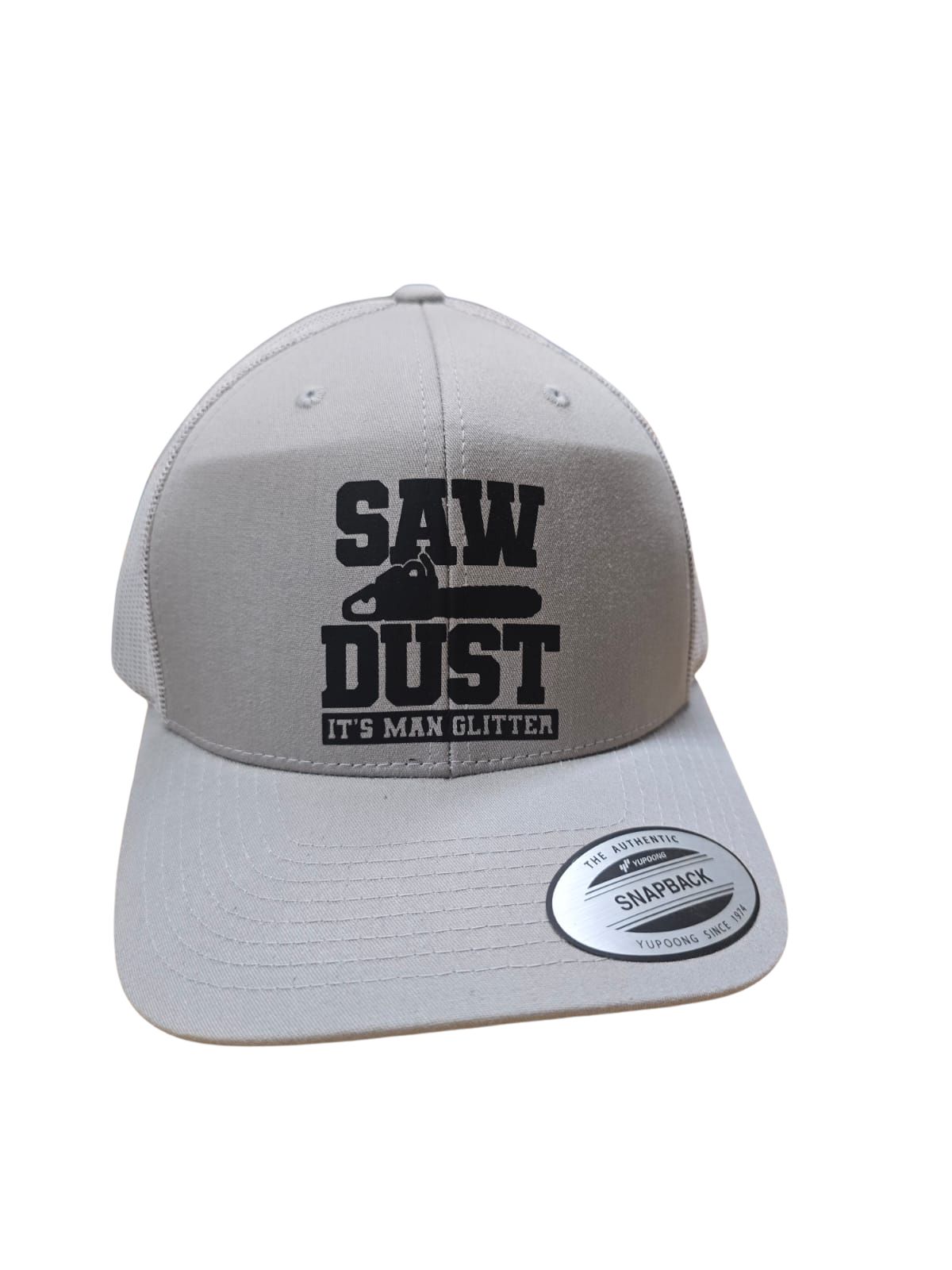 Flex fit Retro Trucker Cap verschiedene Farben und Modelle (Motorsäge) Silber Saw Dust
