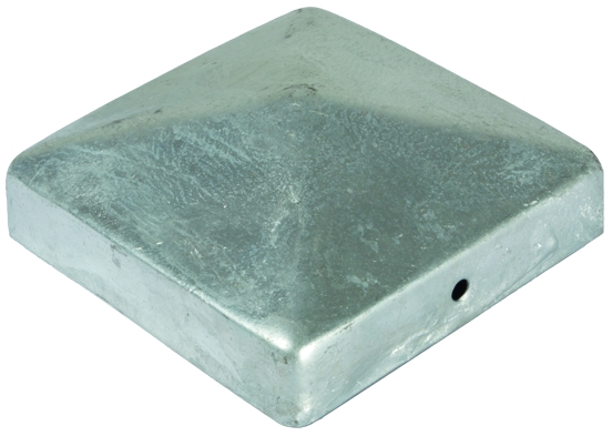 Pfostenabdeckung aus Metall, 9 x 9 cm Pyramide Feuerverzinkt