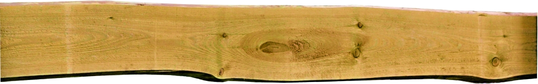 HOSS-Bonanza-Brett sägerauh grün 400 cm ca. 15 - 30 cm breit, 24 mm stark