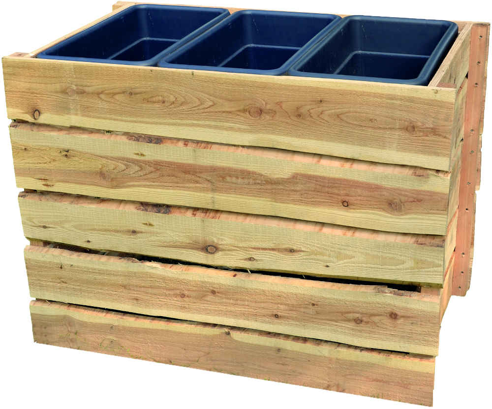 HERLEV Hochbeet Lärche B 110 x T 64 x H 79 cm, aus sägerauhen Brettern