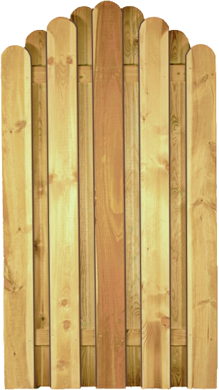 DAAN-Serie Bogen grün 100 x 180/160 cm ohne Rahmen, Lamellen 20 x 145 mm, geschraubt
