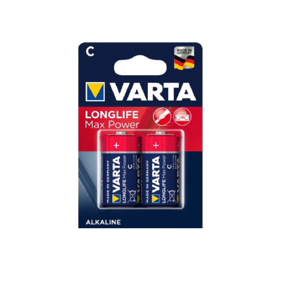 VARTA LONGLIFE Max Power C 1,5 Volt Batterie 2er Blister Baby MN1400 1/2 Torcia