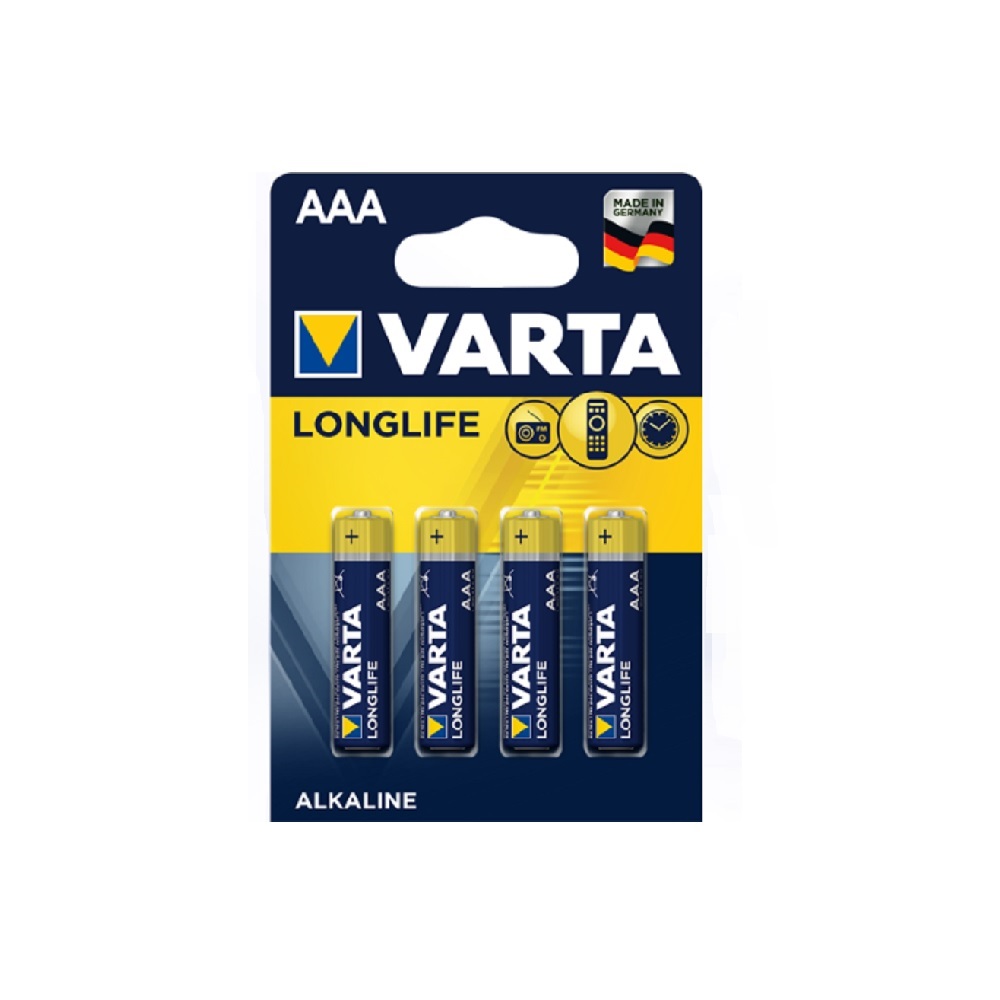 VARTA LONGLIFE AAA 1,5 Volt Batterie 4er Blister Micro MN2400 Ministilo