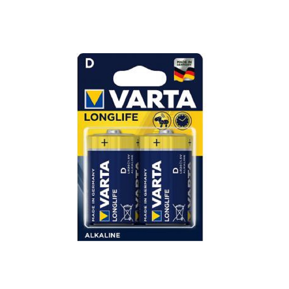 VARTA LONGLIFE D 1,5 Volt Batterie 2er Blister Mono MN1300 Torcia