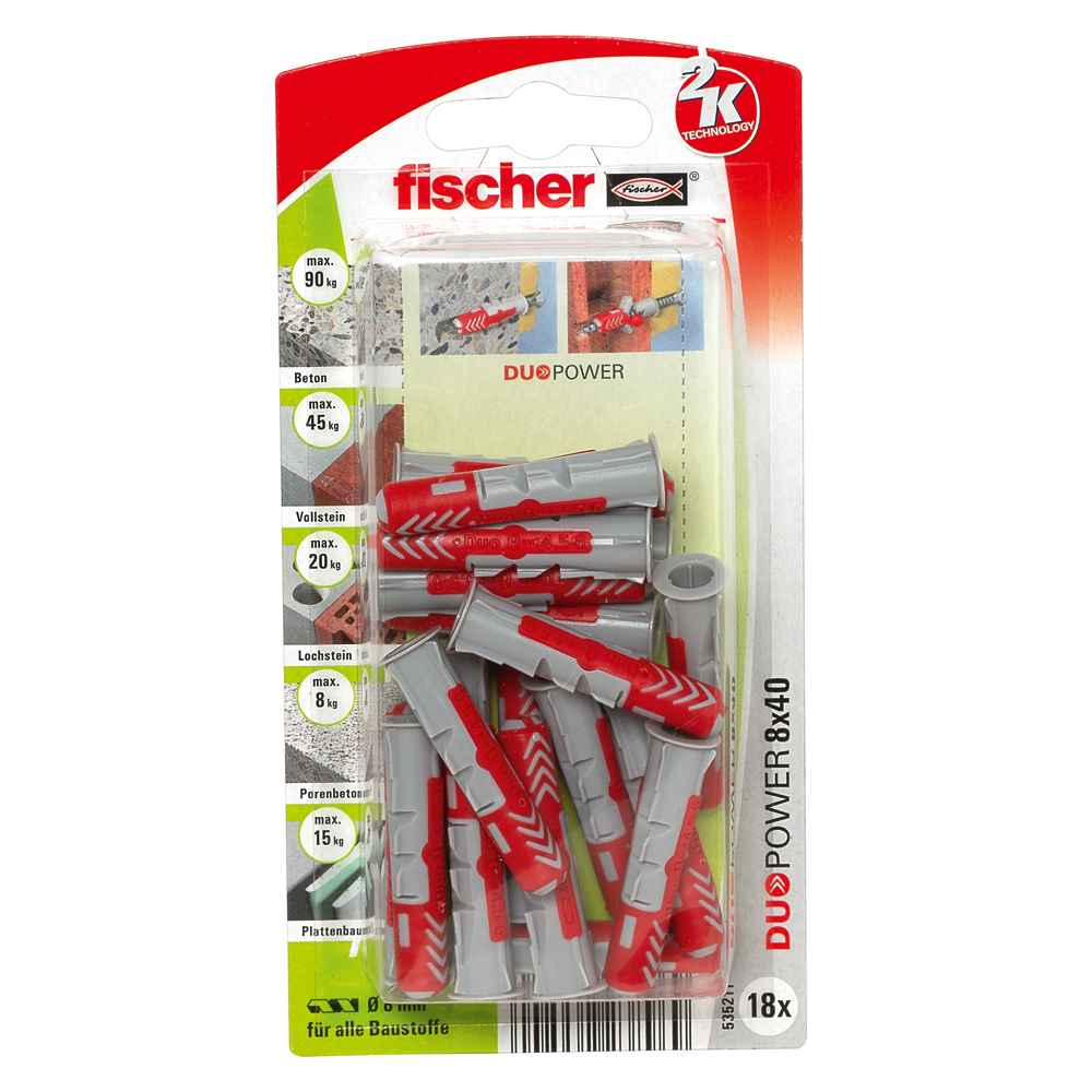 Fischer Universaldübel Duopower 8x40 mm 18 Stück