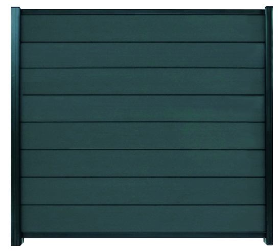 GOTLAND-Serie WPC-Steckzaunsystem Zaunset für ein Zaunfeld 180 x 175 cm ANTHRAZIT / ANTHRAZIT