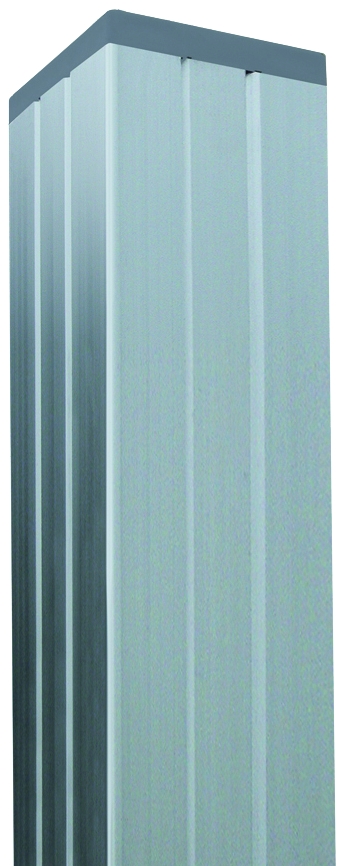 Aluminium-Pfosten für Steckzaunserien SILBER, 68 x 68 x 2700 mm inkl. Schienen, Kappe und Abstandhalter