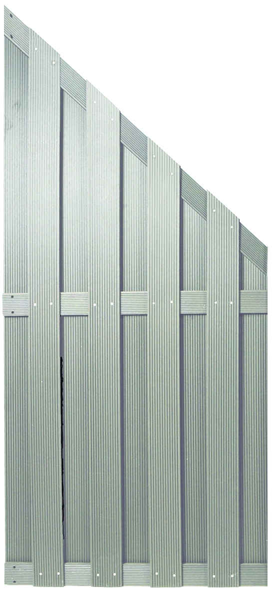 SHANGHAI-Serie ECKE silbergrau 90 x 180/90 cm, WPC-Bretterzaun
