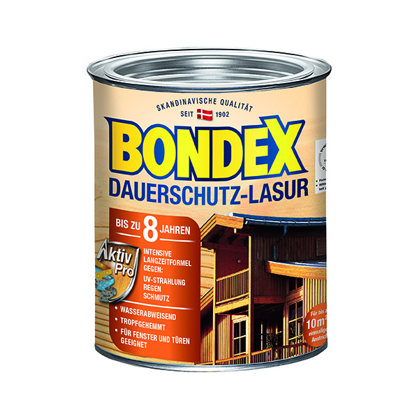 BONDEX Dauerschutz Lasur 0,750 L aussen Holzschutz weiss