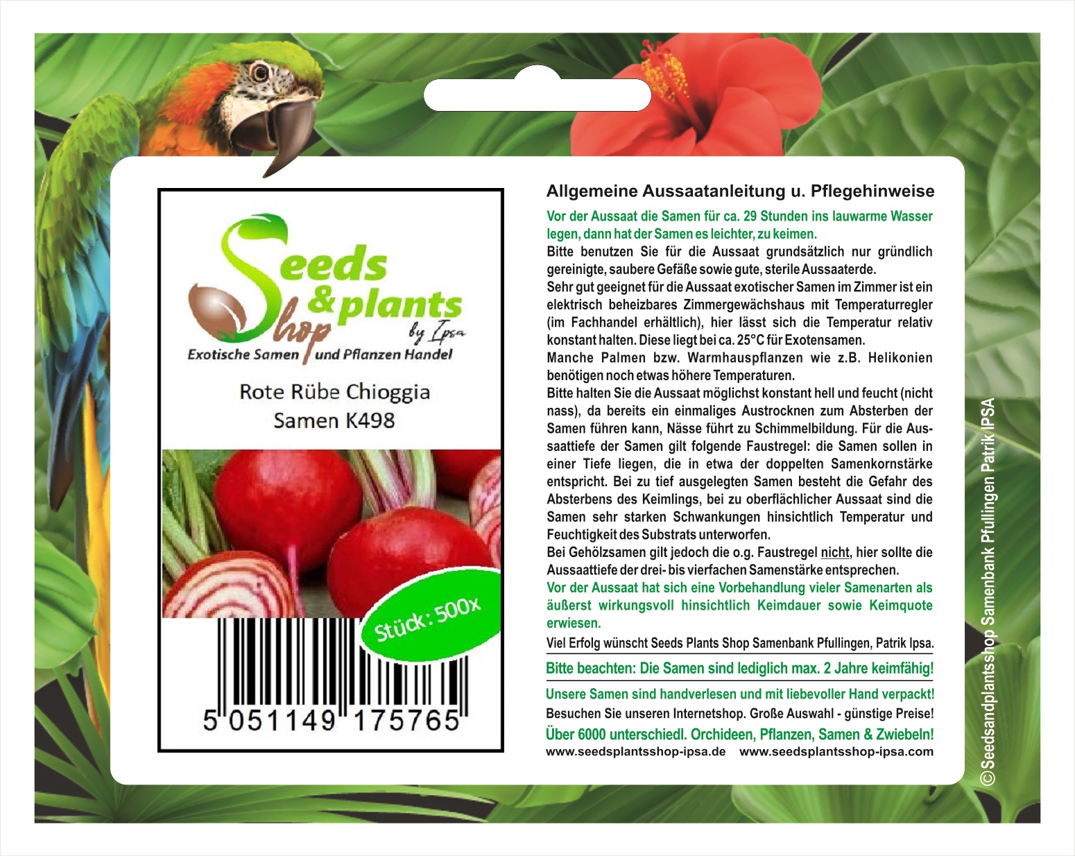 30x Rote Rübe Chioggia-Rüben samen Gemüse KS498