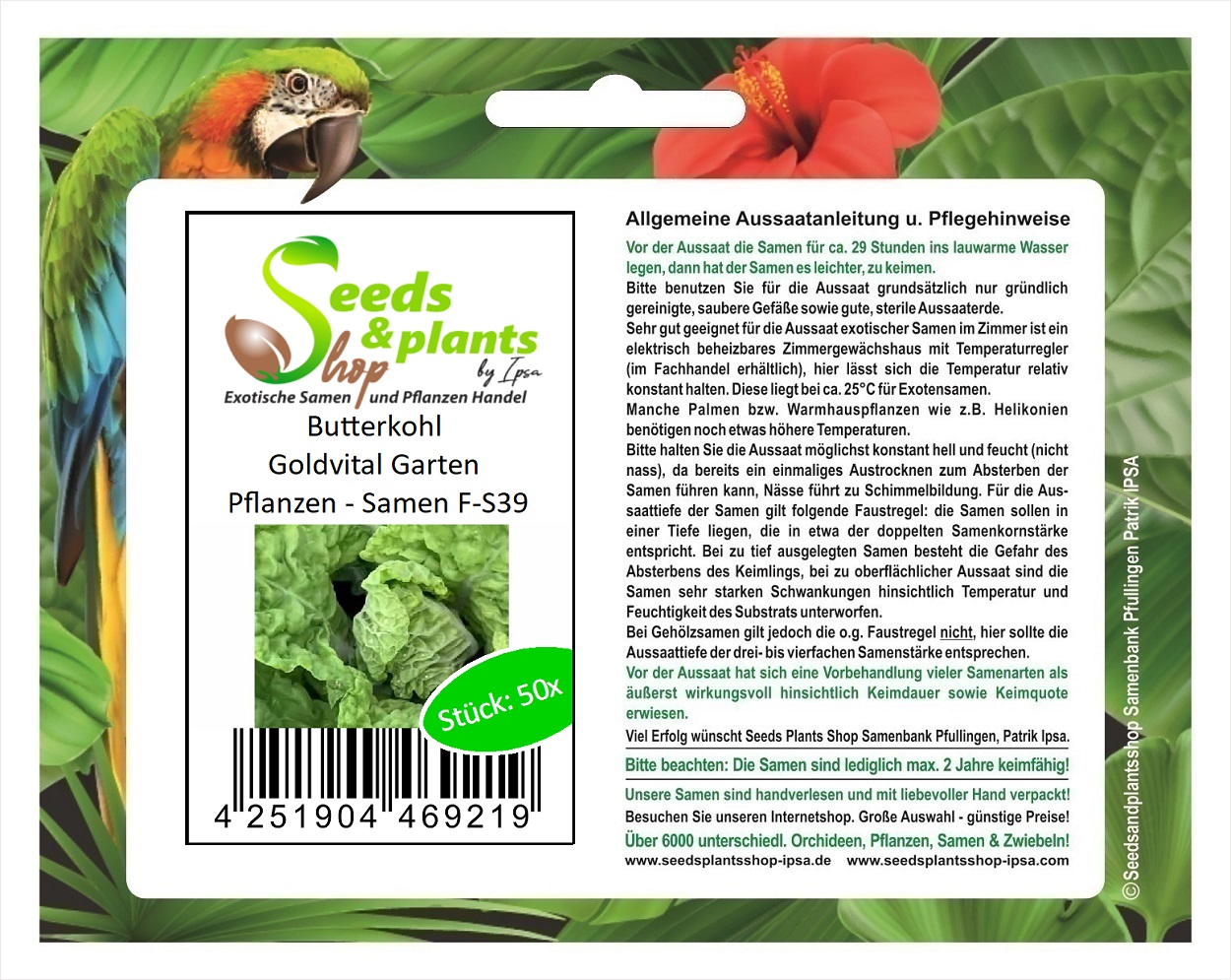 50 Korn Butterkohl Goldvital Garten Pflanzen - Samen F-S39 | eBay.de