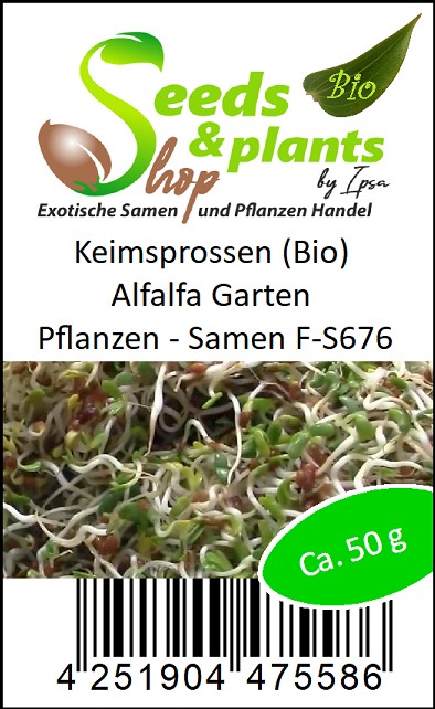 Samen Afer 50 g Keimsprossen (Bio) Alfalfa Garten Pflanzen - Samen F-S676