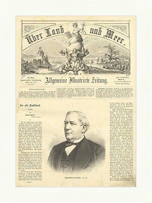 Staatsminister von Bülow Holzstich Deutsches Reich Anzug Fliege Preußen E 1922