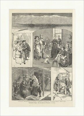 Amerikanische Skizzen: Mormonen Familie original Holzstich Superpreis X 2392