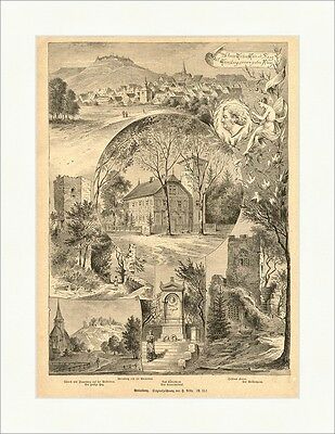 Weinsberg Burgruine Weibertreu Justinus Kerner Geisterthurm Holzstich W 473