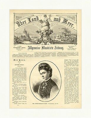 Alice, verewigte Großherzogin von Hessen Holzstich Deutsches Reich Kreuz E 1975