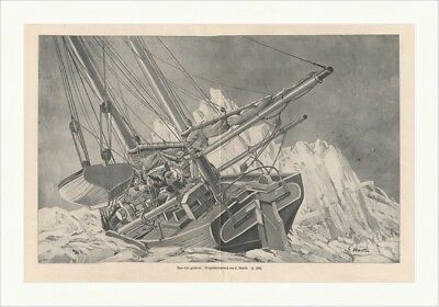 Vom Eise gestürmt Martin Ewer Gefangen Sturm Gezeiten Nordsee Druck DC 006
