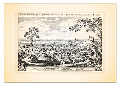 Preßburg Schloss Krone Österreich Austria Autriche Kupferstich Merian Faks 035