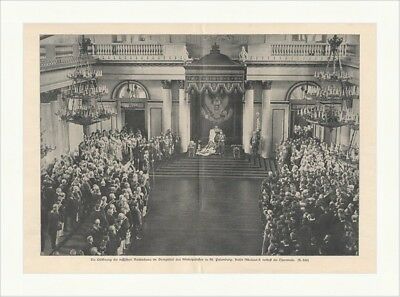 Eröffnung des russischen Reichsduma im Georgssaal des Winterpalast Druck DC 024