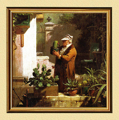 Der Kaktusfreund Sptromantik Pflanzen Garten Carl Spitzweg A3 30 Gerahmt