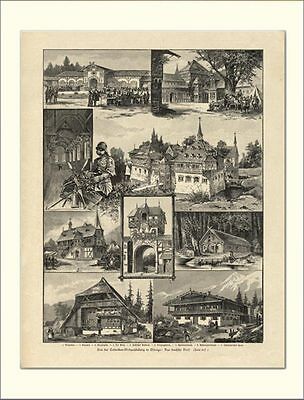 KOLUMBUS WELTAUSSTELLUNG CHICAGO PFALZ HOLZSTICH L1056*