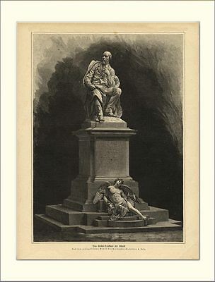EMANUEL GEIBEL DENKMAL LÜBECK HOLZSTICH VON VOLZ  L1003