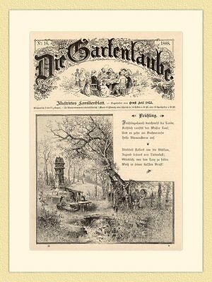 Die Gartenlaube Frühling Titelblatt 1888 von Püttner  ORIGINAL HOLZSTICH II 958