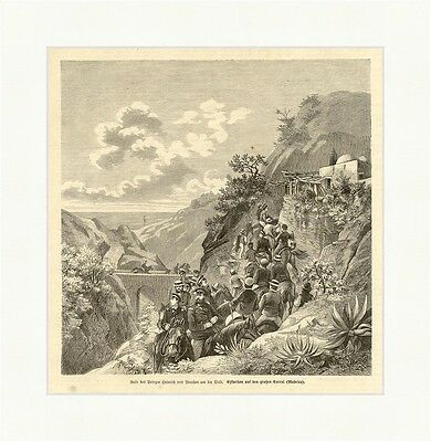 Exkursion auf den großen Corral, Madeira Holzstich Heinrich von Preußen E 1982