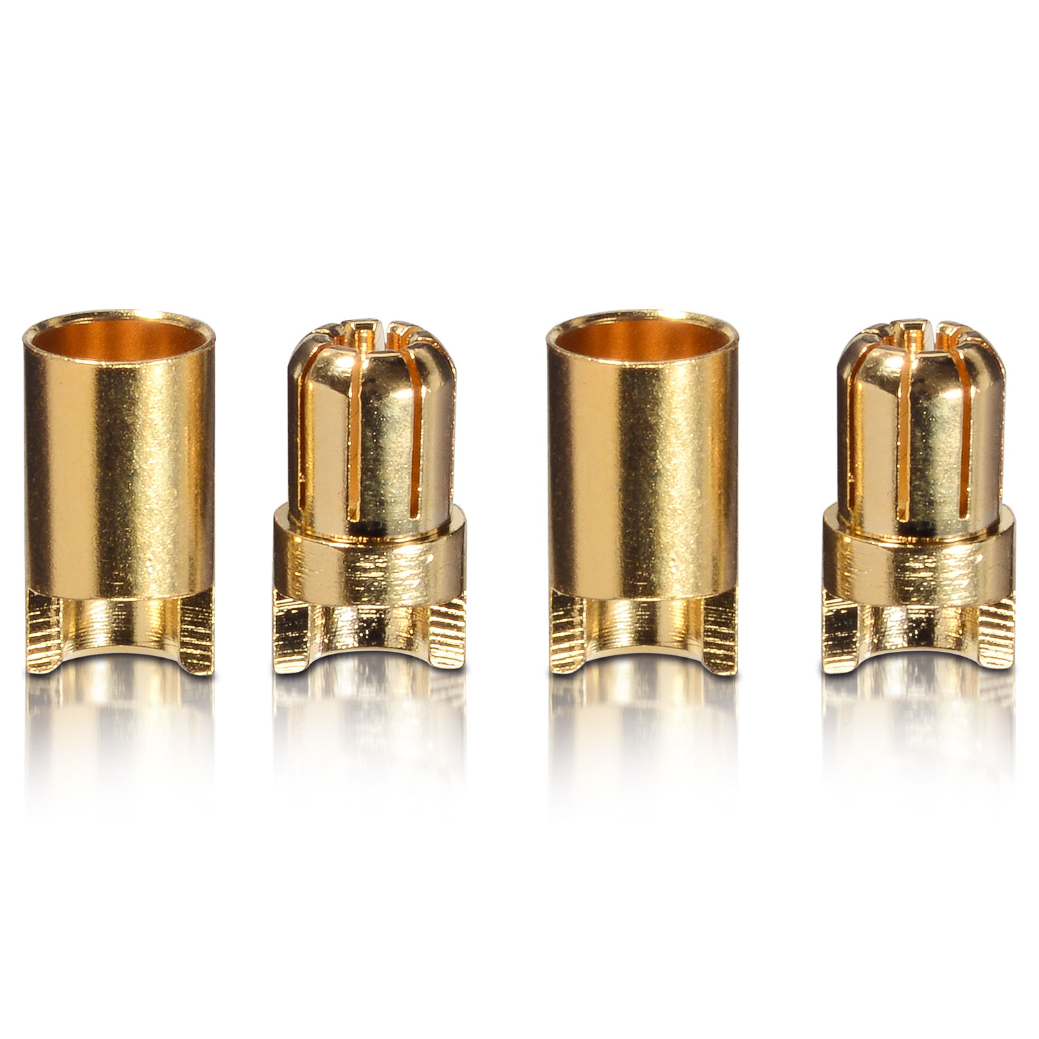 Goldkontakt Doppellamellen-Steckverbinder Stecker Buchse 6.0 mm 2 Paar partCore 