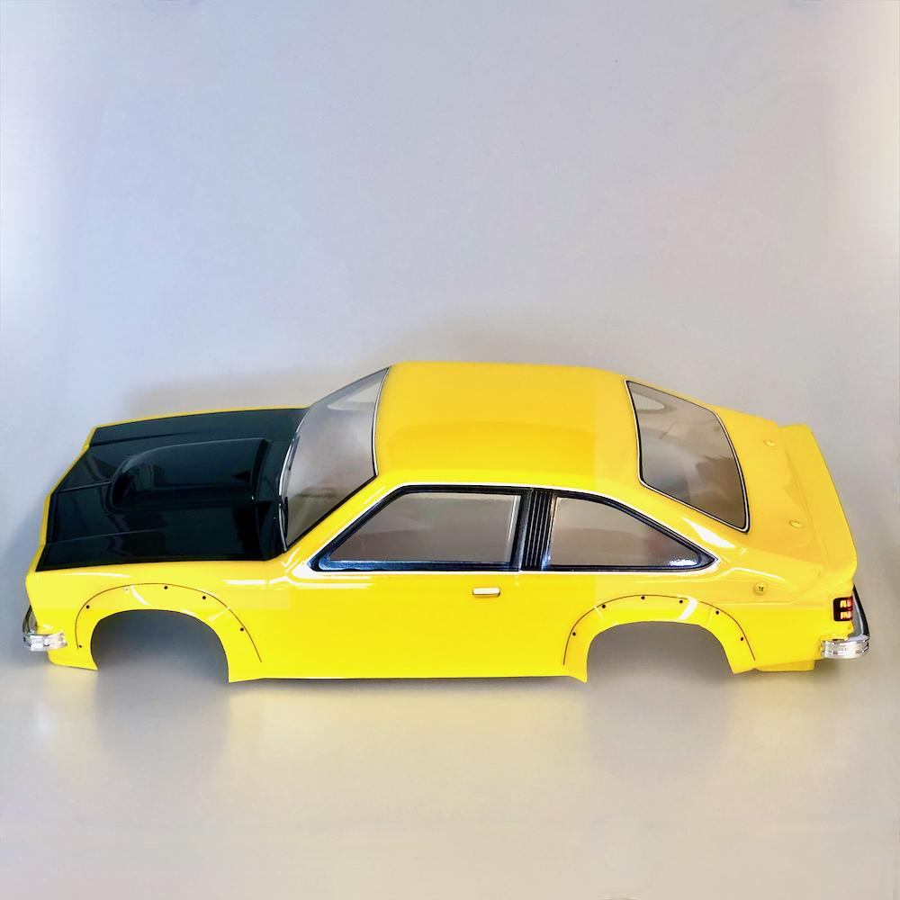 RC Car Karosserie 110 TORANA SS A9X gelb schwarz 200 mm