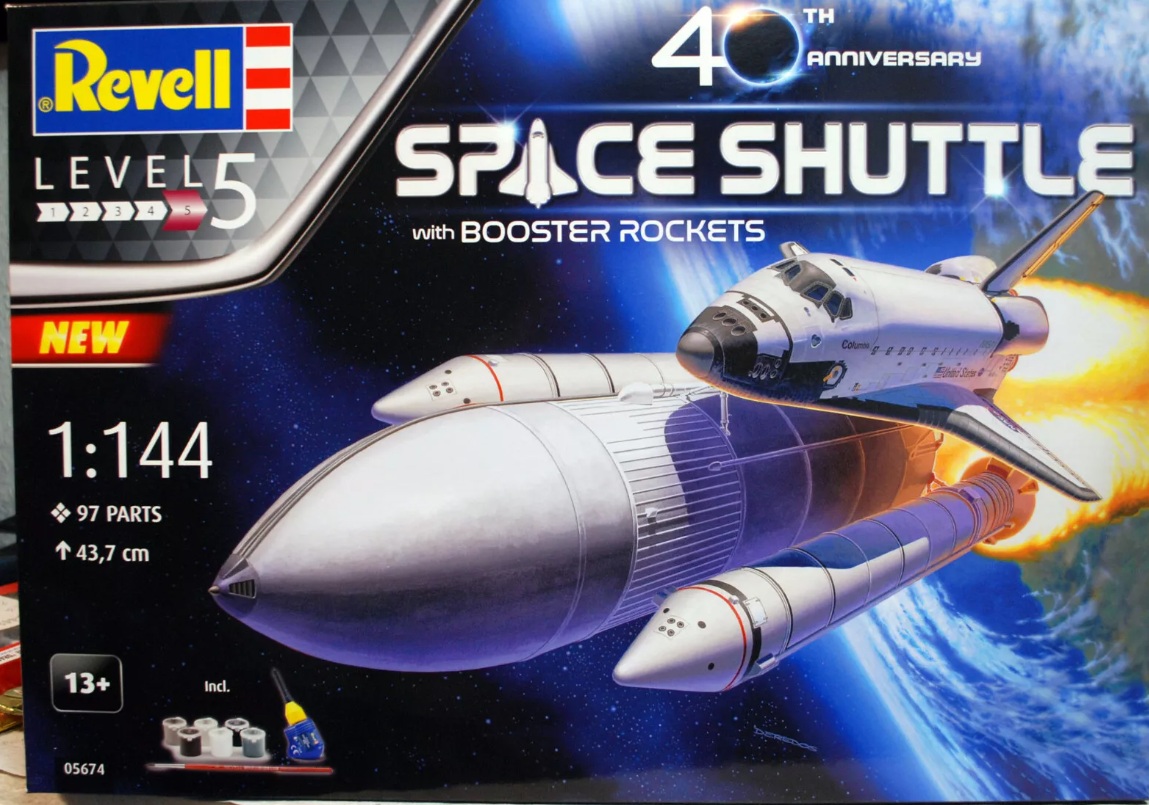 1981 Space Shuttle w.Booster Rockets 40th Anniv. Komplett Set 1:144 Revell 05674