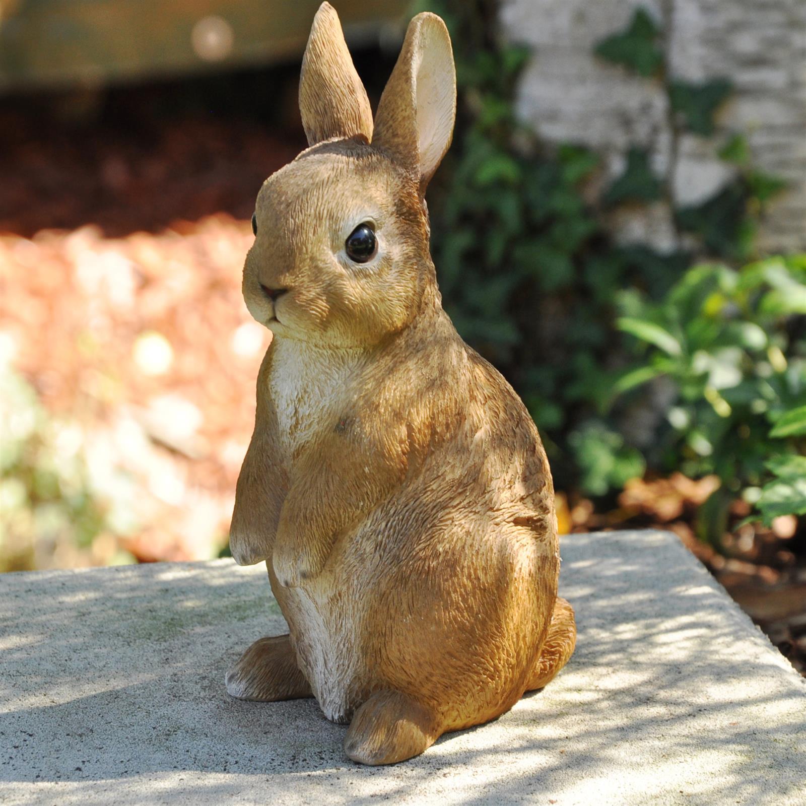 Gartenfigur Dekofigur Hase Kaninchen Skulptur Kunststein frostfest lebensecht 