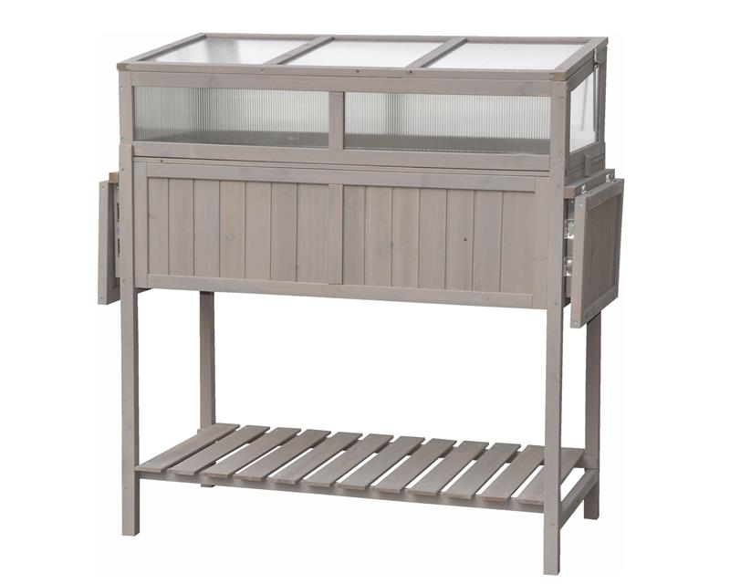 Hochbeet Frühbeet Gewächshaus Pflanzbeet Anzuchtbeet 174 x 54 x 120 cm Holz