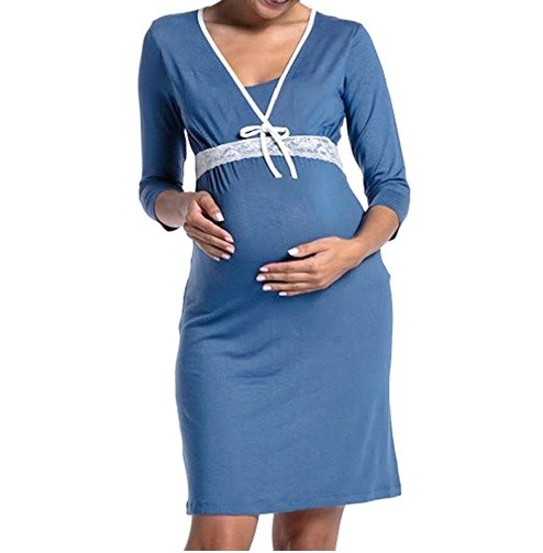 Stillnachthemd Nachthemd Schwangerschaft Stillen Geburt Stillkleidung NEU