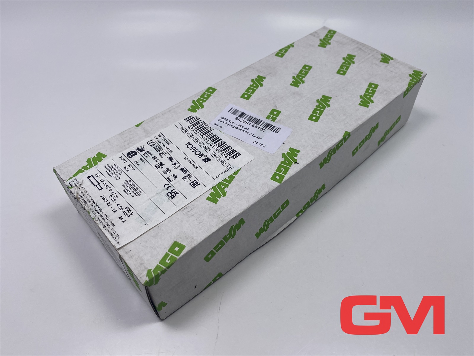 Wago 2002-1201 TOPJOB®S feedthrough terminal block; rail mount; 2-conductor; 5.2 mm wide; gray — Terminal Blocks