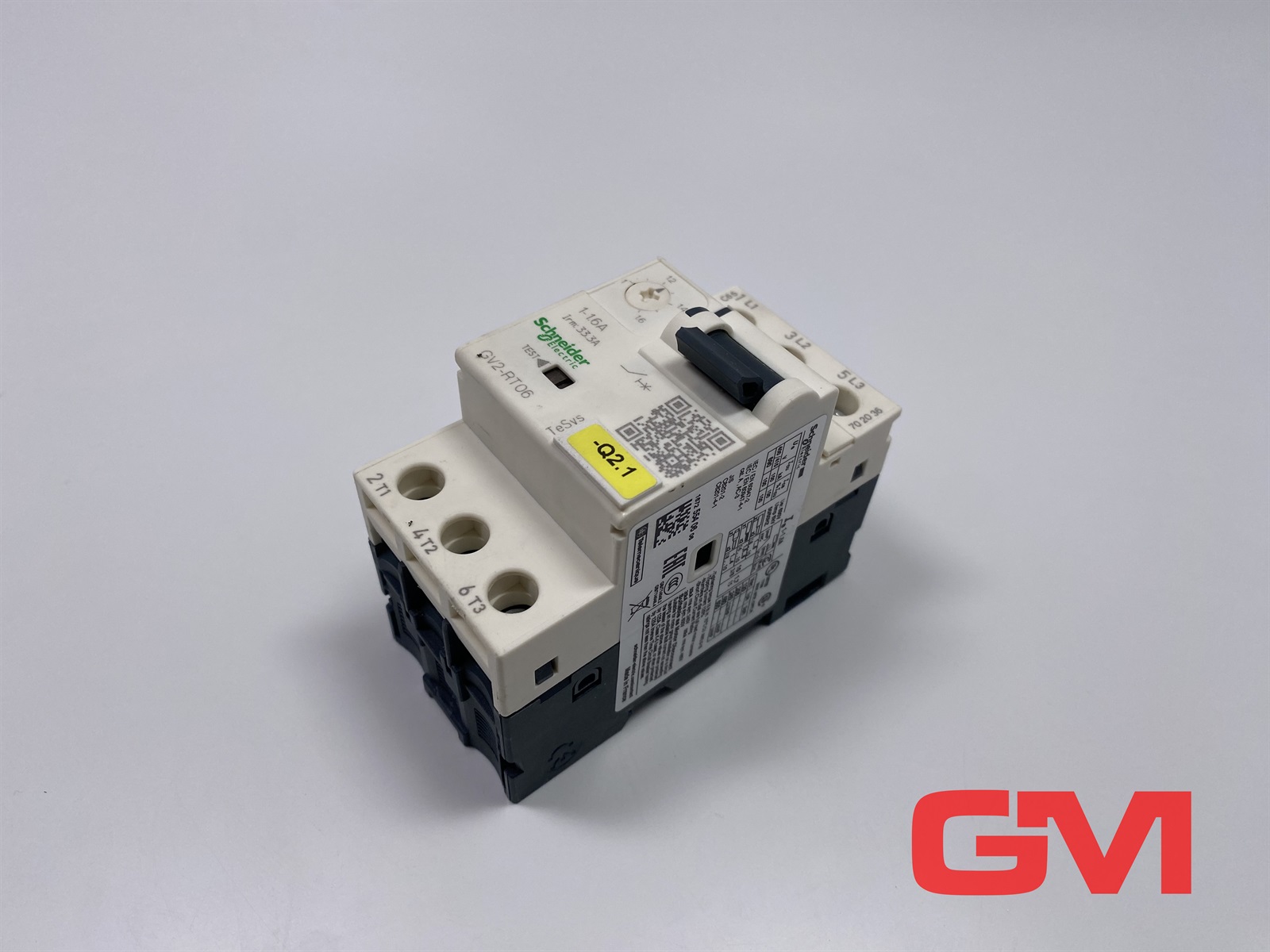 Schneider Electric GV2RT06 TeSys GV2 Manual Starter and Protector, thermal magnetic circuit protector, toggle switch, 1…1.6 A, screw clamp terminals — Circuit Breakers & Fuses